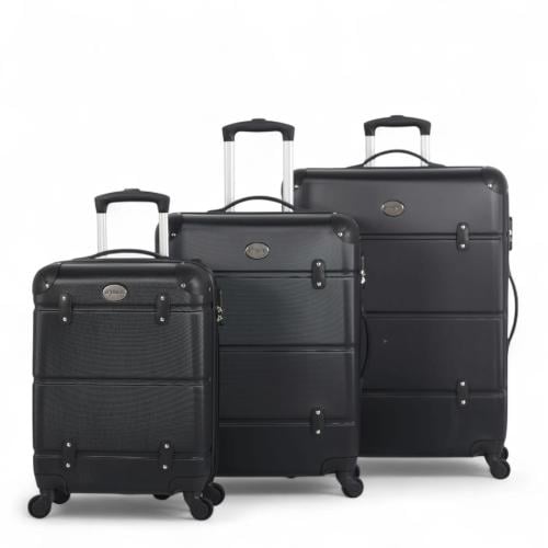 طقم حقائب سفر كلاسيكي راقٍ - 3 قطع بتصميم أنيق ومح...