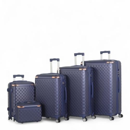 طقم حقائب سفر فاخرة ومتينة - 5 قطع من مادة ABS الص...