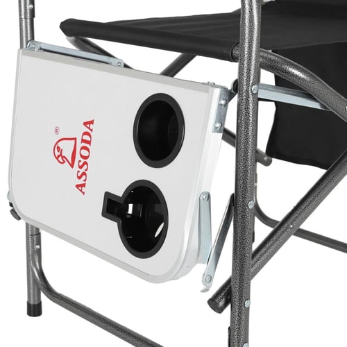 كرسي رحلات قابل للطي مع طاولة جانبية وجيب