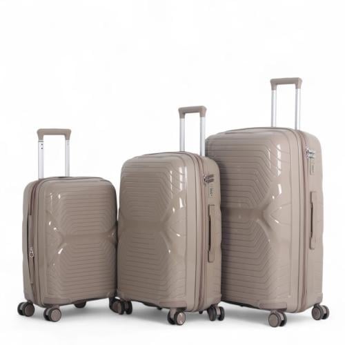 طقم حقائب سفر - مكون من 3 قطع - مصنوع من البولي بر...