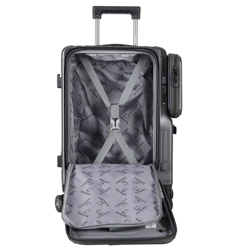 حقيبة سفر ذكية مقاس 20 بوصة - تصميم فاخر مع منفذ U...