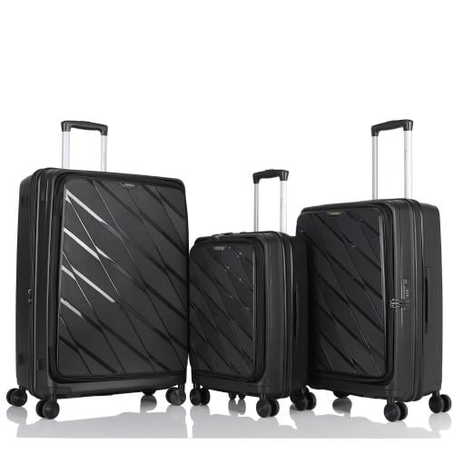 طقم شنط سفر عصري من 3 قطع سعة كبيرة فتحة امامية قا...