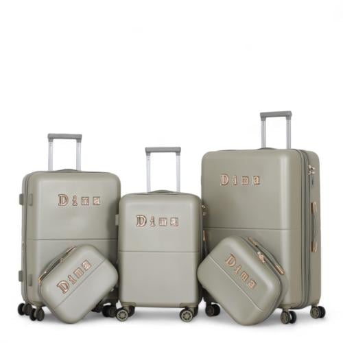 طقم شنط سفر دبش - مكون من 5 قطع يشمل 3 شنط تروللي...