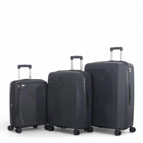 طقم حقائب سفر فاخرة ومتكاملة - 3 قطع من البولي برو...