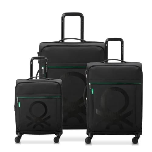 Delsey United Colors of Benetton 3-Piece Luggage Set (55/69/81 cm) – Modern Design