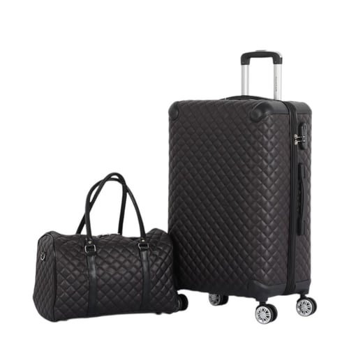 طقم حقائب سفر فاخرة ومحصنة - 5 قطع (3 ترولي + 2 حق...