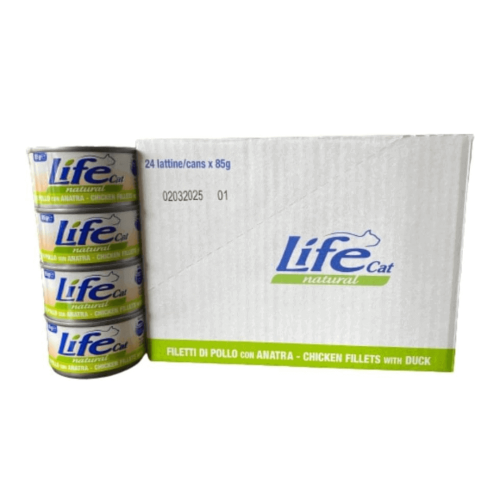 لايف كات طعام رطب للقطط بنكهة الدجاج مع البط 24 حب...