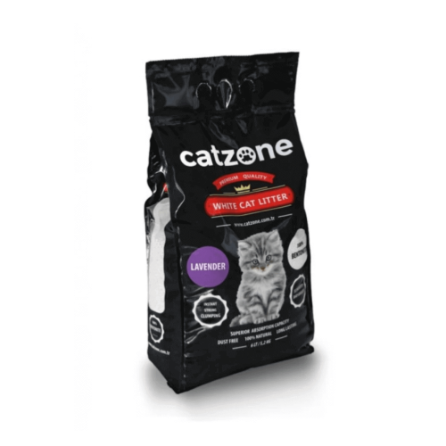 كات زون رمل بنتونيت الأبيض برائحة لافيندر 12 لتر