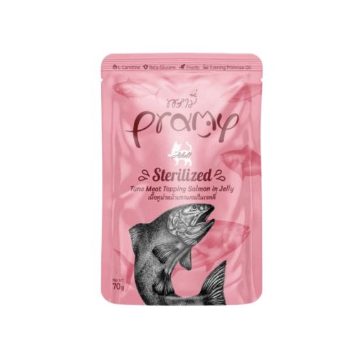 برامي اظرف التونة والسالمون للقطط المعقمة 70 جرام