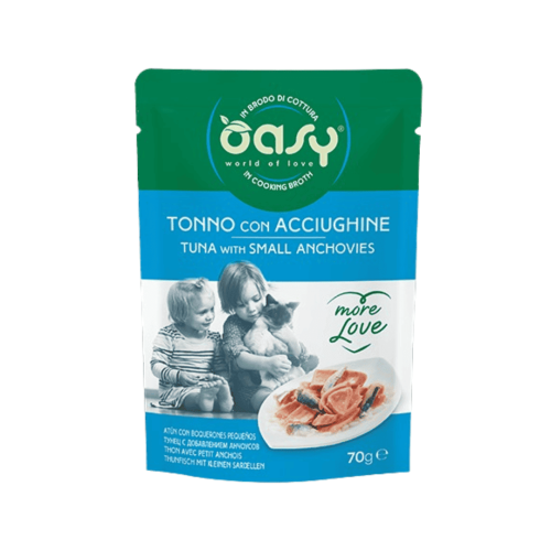 اوسي مور لوف طعام رطب تونا مع الأنشوجة للقطط 70 جر...