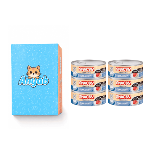 Snaki canned moist food tuna and anchovy fish in g...