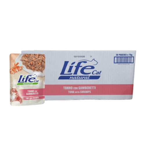 لايف كات ظروف طعام رطب للقطط بنكهة التونا والجمبري...