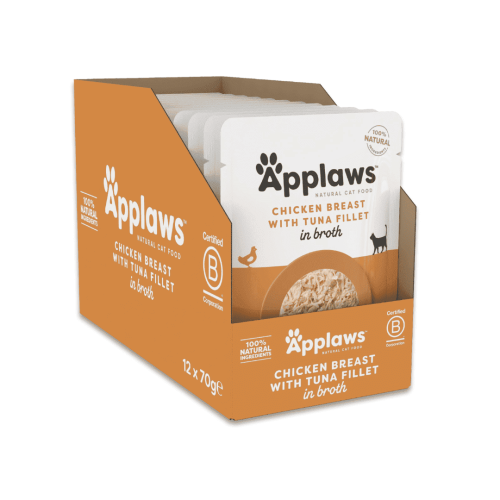 ابلاوز طعام رطب للقطط صدر الدجاج مع فيليه تونا بال...
