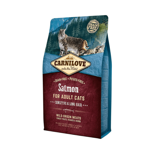 كارنيلوف طعام جاف بالسالمون للقطط البالغة وطويلة ا...