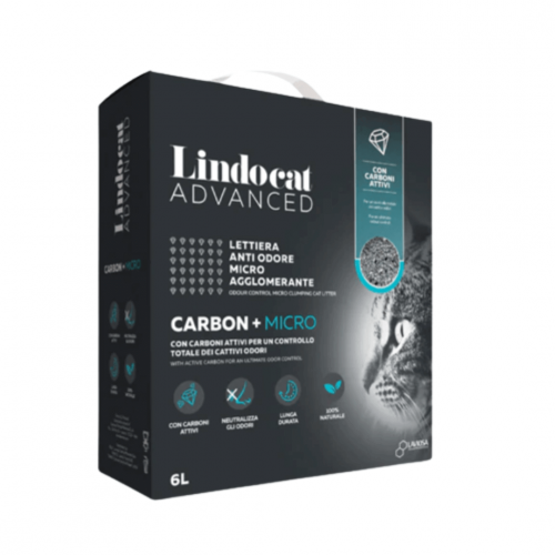 ليندو كات رمل للقطط يحتوي كربون + ميكرو 6 لتر
