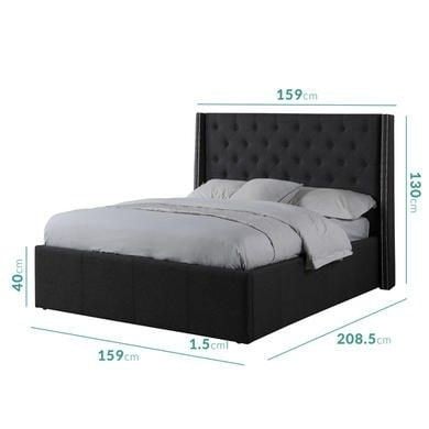 Bed chair 1.60 cm 2.00 cm height 50 cm wood Krendo...