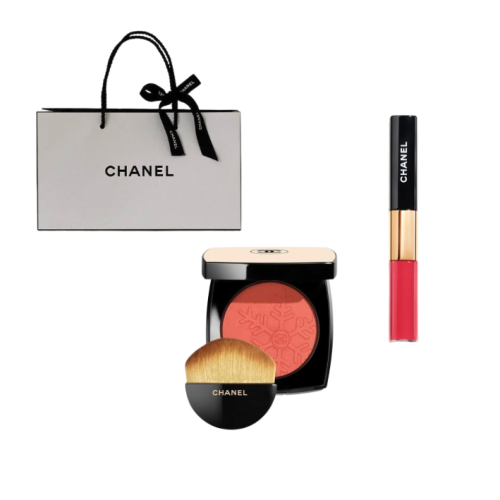 بكج شانيل بلاشر+ روج + مع الكيس والشريط