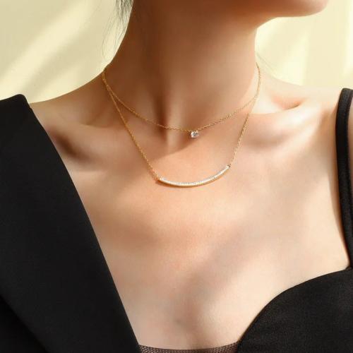 سلسال بطراز فرنسي مزدوج 18K