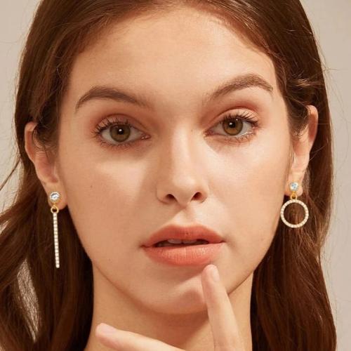 اقراط بلمسات هندسية فريدة فضة استرليني 925