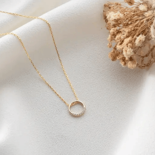 قلادة Circular zircon فضة 925