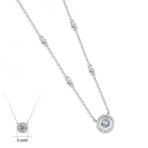 عقد الماس pivotal مويسانيتي 1 قيراط