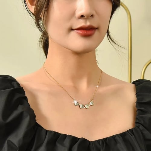 سلسال اربع اوراق البرسيم المطلي ذهب 18K