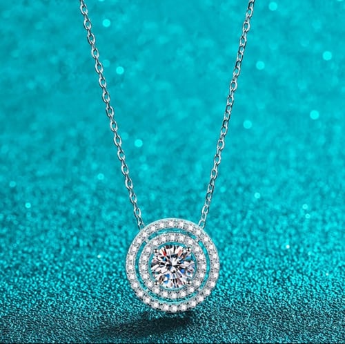 عقد الماس فخم مزدوج 2قيراط