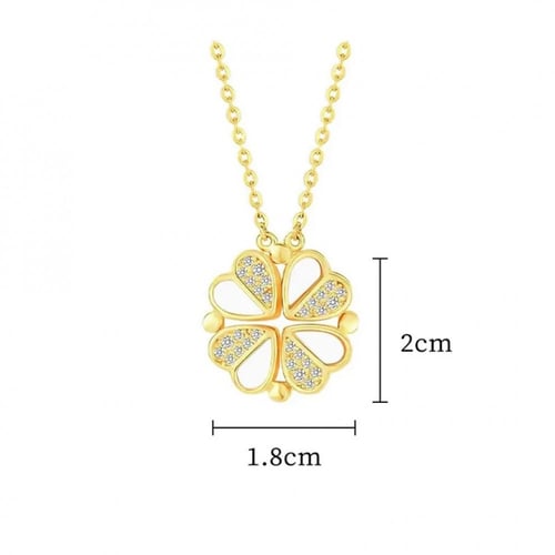 سلسال اربع اوراق البرسيم المطلي ذهب 18K