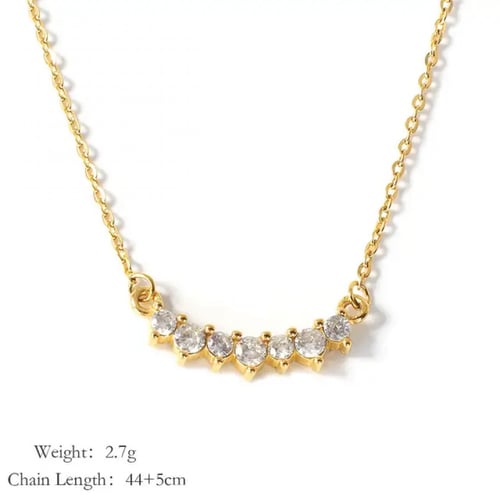 سلسال 7 احجار الزيركون 18K