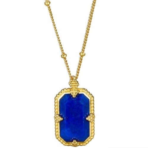 قلادة تاج اللازورد فضة استرليني 925