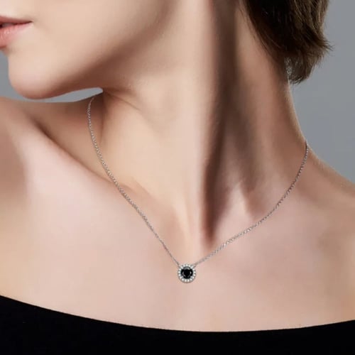 عقد الماس مويسانيتي اسود 1قيراط