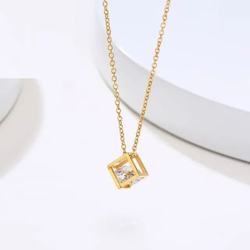 قلاده مكعب الزركون ناعمة 18K