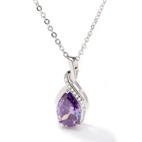 قلادة قطرة الماء بحجر الجشمت فضة 925