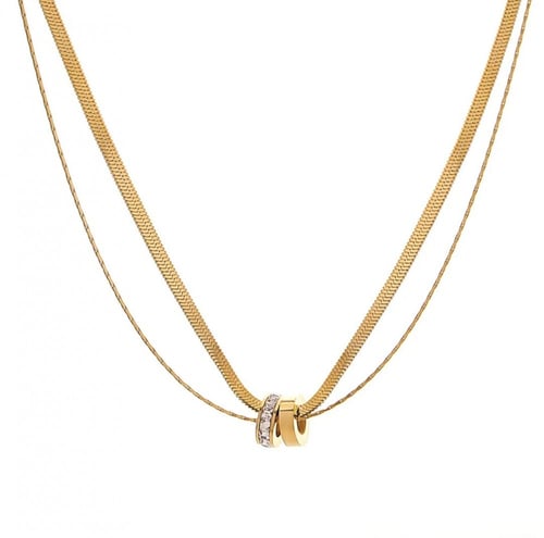 قلاده مزدوج بفصوص الزيركون 18K