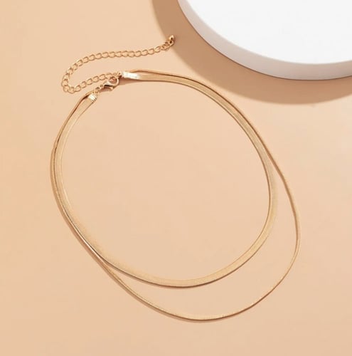 قلادة مزدوجة ناعم وانيق 18K