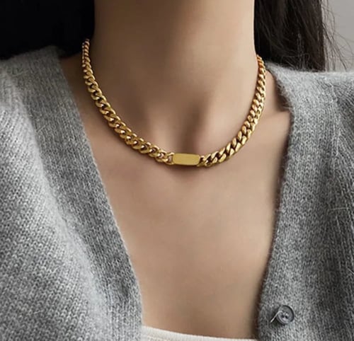 طقم سلسال واسورة طراز كوبي 18K