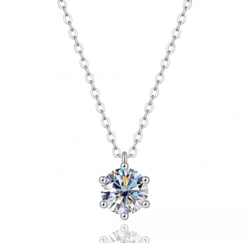 قلاده الماس سوليتير مويسانيتي 1 قيراط