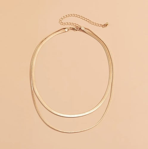 قلادة مزدوجة ناعم وانيق 18K