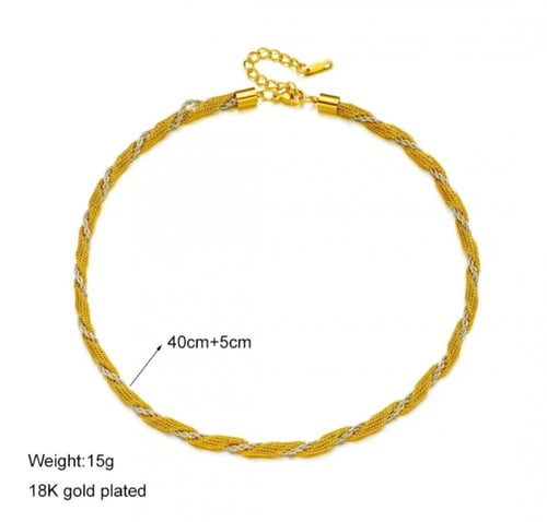 طقم سلسال واسورة بلونين 18K