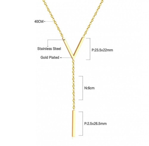 قلاده على شكلV ناعم 18K