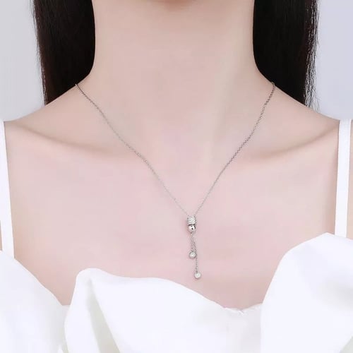 عقد اسطواني انيق فضة 925