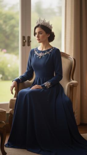 فستان سهره كحلي كريب - Evening dress navy crepe