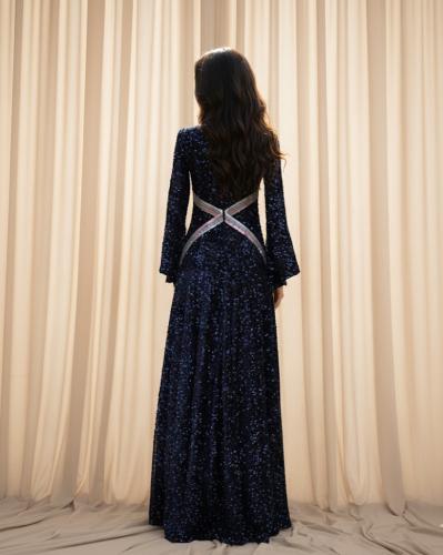 فستان ترتر كحلي - Navy sequin dress