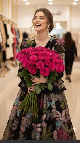 فستان سهره أورجانزا اسود - Black organza evening dress