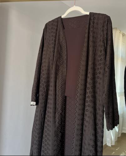 ركامه بني مع بطانه شيفون بني