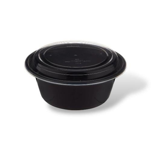 علب بلاستيك دائرية للمايكرويف لون اسود 32اونص (150...