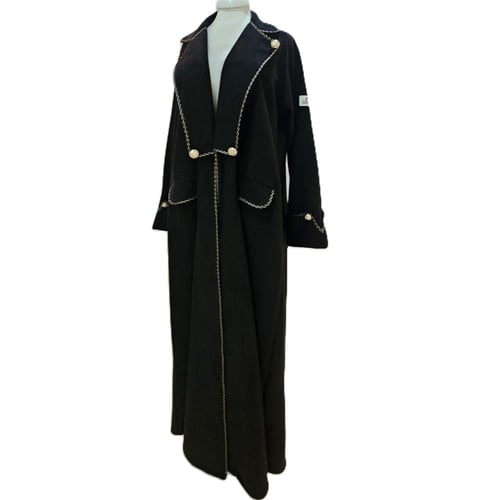 عبايه شامواه اسود محدد بقيطان