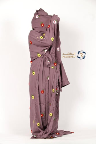 طرحة عباية مطرز وردة