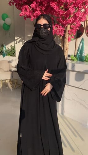 عبايه نص كلوش قماش كريب ملكي صيفي كوري