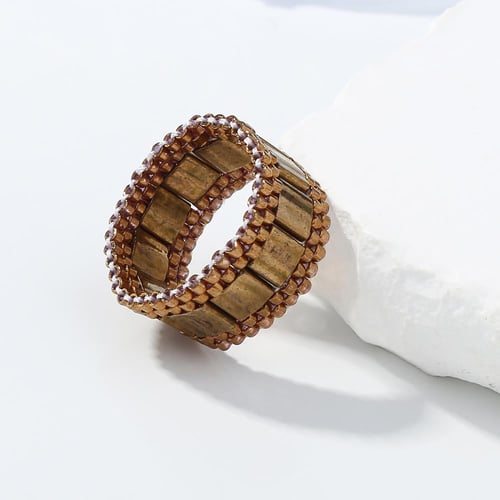 Coppery ring - Beads ring